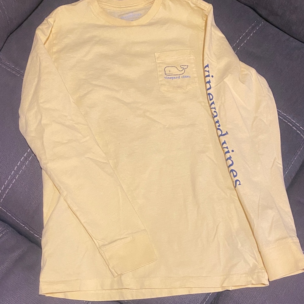 Vineyard Vines Kids Light Yellow Long Sleeve Tee